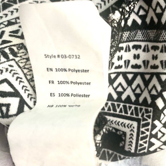 Streetwear Society Sleeveless Women Shirt Black &White Geometric Aztec Y2K Sz M - Picture 6 of 9